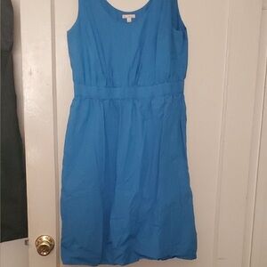 Sleeveless Bright Blue A-Line Dress
